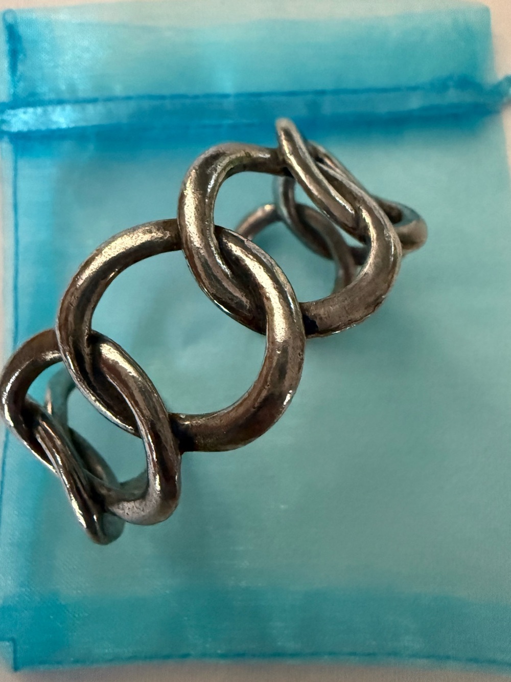 Like New (Worn Twice) Silver  Handmade by Local NC Artisan Adjustable Bracelet